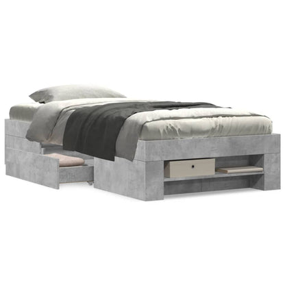 vidaXL Bed Frame without Mattress Concrete Grey 90x200cm Engineered Wood
