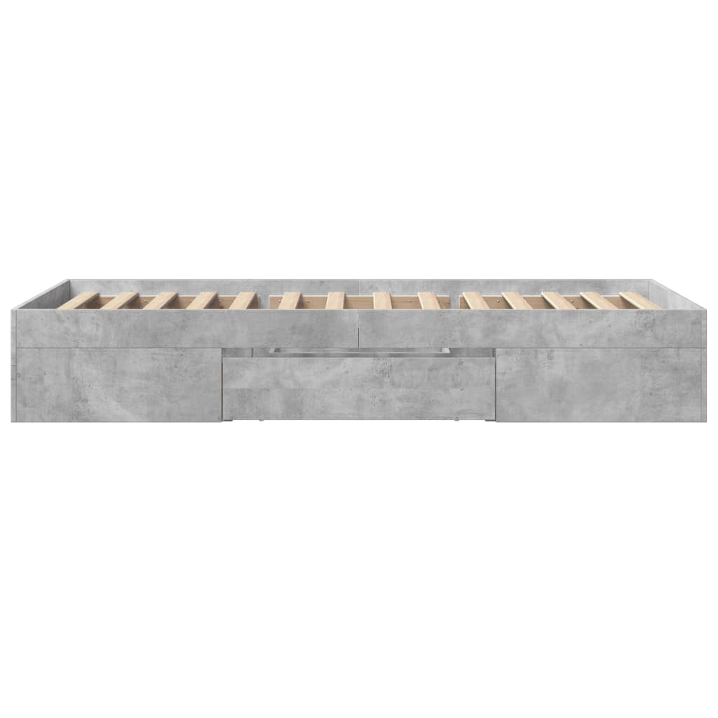vidaXL Bed Frame without Mattress Concrete Grey 90x200cm Engineered Wood