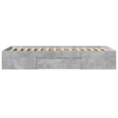 vidaXL Bed Frame without Mattress Concrete Grey 90x200cm Engineered Wood