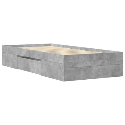 vidaXL Bed Frame without Mattress Concrete Grey 90x200cm Engineered Wood