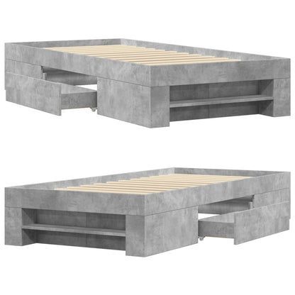 vidaXL Bed Frame without Mattress Concrete Grey 90x200cm Engineered Wood