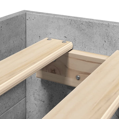 vidaXL Bed Frame without Mattress Concrete Grey 90x200cm Engineered Wood