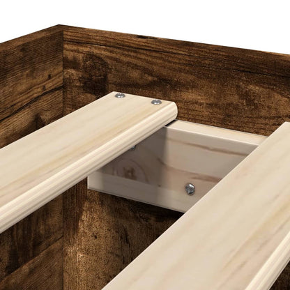 vidaXL Bed Frame without Mattress Smoked Oak 90x200 cm Engineered Wood