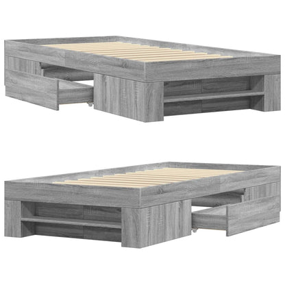 vidaXL Bed Frame without Mattress Grey Sonoma 90x200 cm Engineered Wood