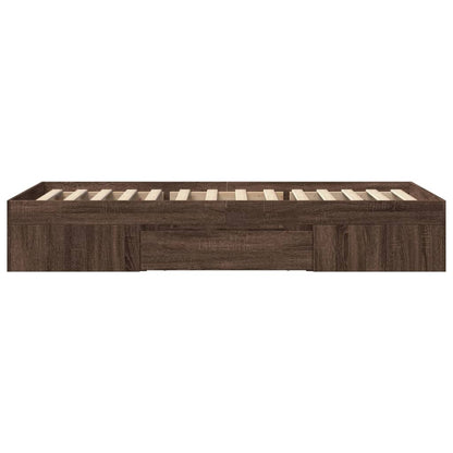 vidaXL Bed Frame without Mattress Brown Oak 90x200 cm Engineered Wood