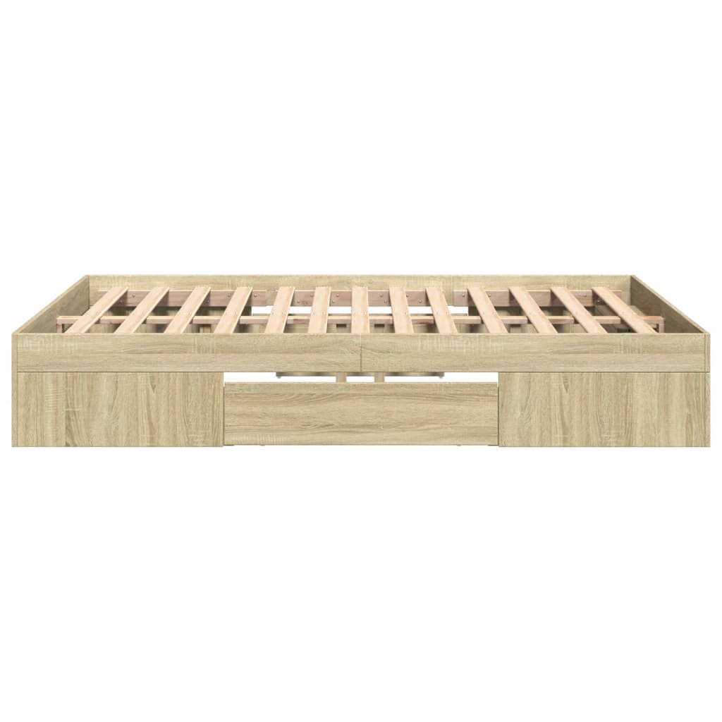 vidaXL Bed Frame without Mattress Sonoma Oak 140x190 cm Engineered Wood