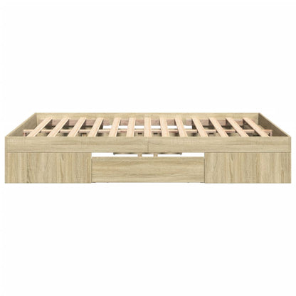 vidaXL Bed Frame without Mattress Sonoma Oak 140x190 cm Engineered Wood