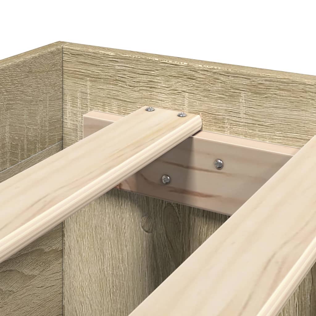 vidaXL Bed Frame without Mattress Sonoma Oak 140x190 cm Engineered Wood