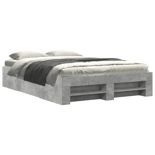vidaXL Bed Frame without Mattress Concrete Grey 140x190cm Engineered Wood