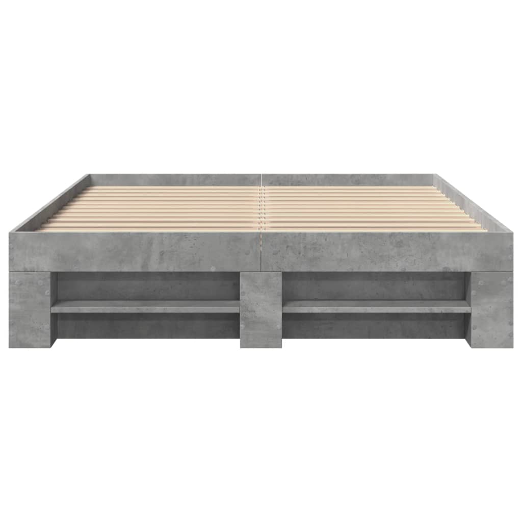 vidaXL Bed Frame without Mattress Concrete Grey 140x190cm Engineered Wood