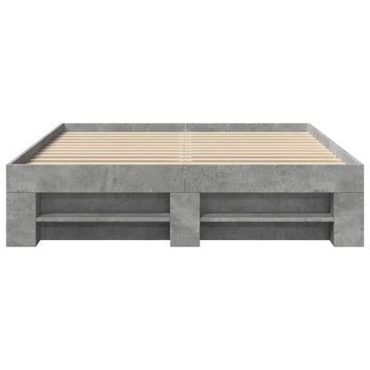 vidaXL Bed Frame without Mattress Concrete Grey 140x190cm Engineered Wood
