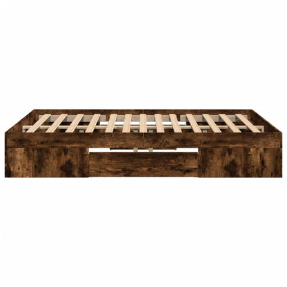vidaXL Bed Frame without Mattress Smoked Oak 140x190 cm Engineered Wood