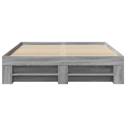 vidaXL Bed Frame without Mattress Grey Sonoma 140x190 cm Engineered Wood