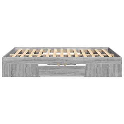 vidaXL Bed Frame without Mattress Grey Sonoma 140x190 cm Engineered Wood
