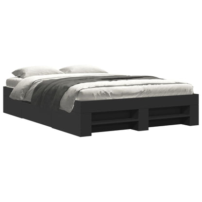 vidaXL Bed Frame without Mattress Black 135x190 cm Double Engineered Wood