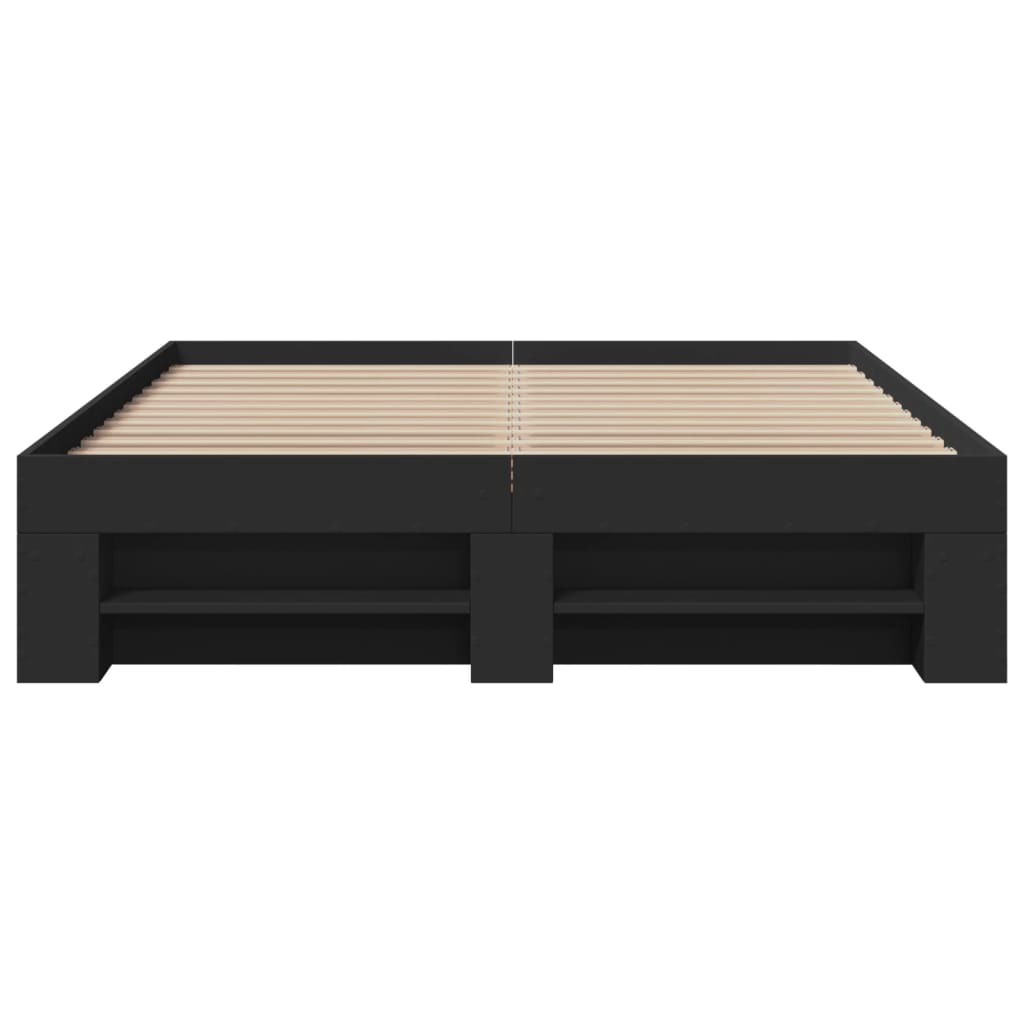 vidaXL Bed Frame without Mattress Black 135x190 cm Double Engineered Wood