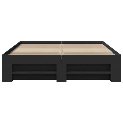 vidaXL Bed Frame without Mattress Black 135x190 cm Double Engineered Wood