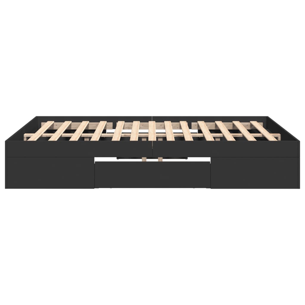 vidaXL Bed Frame without Mattress Black 135x190 cm Double Engineered Wood