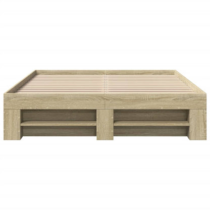 vidaXL Bed Frame without Mattress Sonoma Oak 135x190 cm Double Engineered Wood