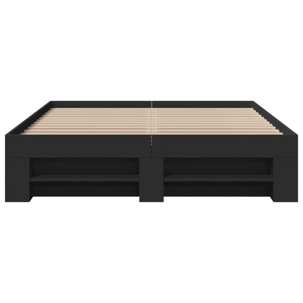 vidaXL Bed Frame without Mattress Black 120x190 cm Small Double Engineered Wood