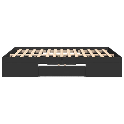 vidaXL Bed Frame without Mattress Black 120x190 cm Small Double Engineered Wood