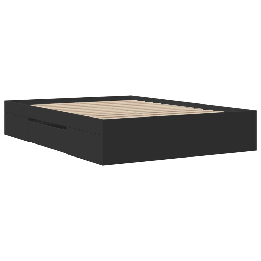 vidaXL Bed Frame without Mattress Black 120x190 cm Small Double Engineered Wood