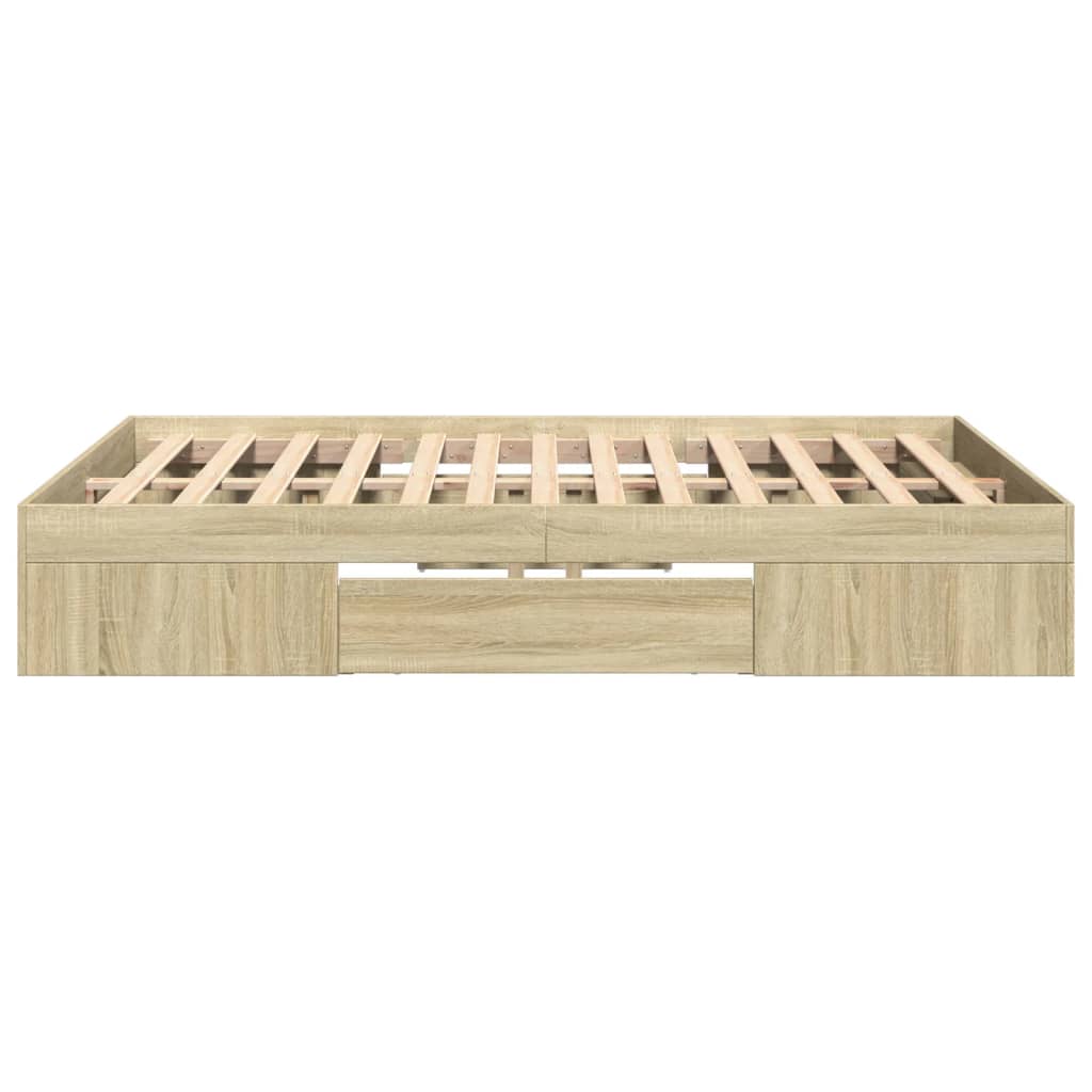 vidaXL Bed Frame without Mattress Sonoma Oak 120x190 cm Small Double Engineered Wood