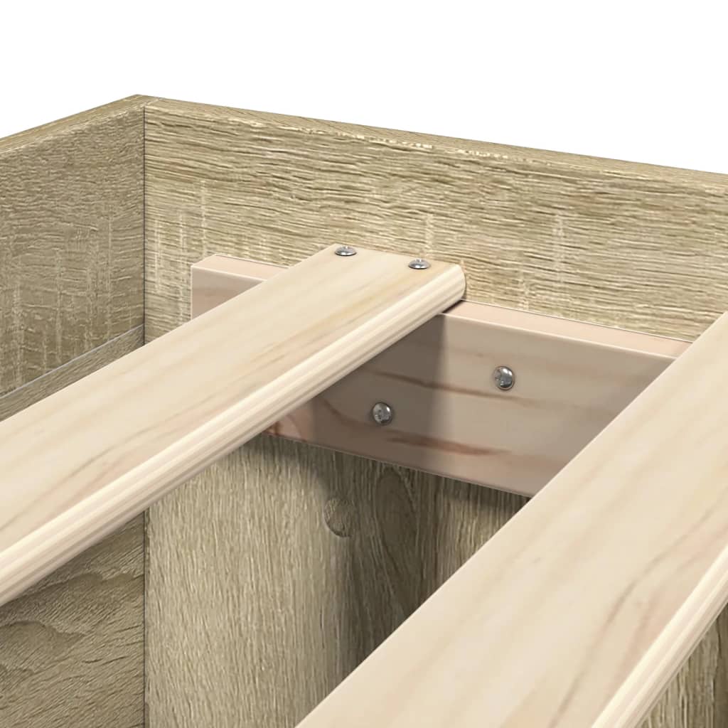 vidaXL Bed Frame without Mattress Sonoma Oak 120x190 cm Small Double Engineered Wood