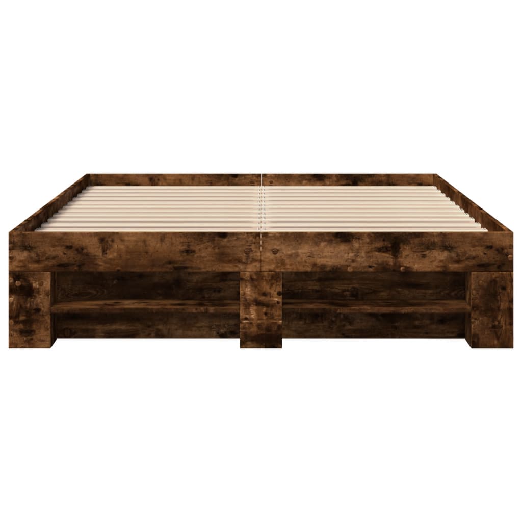 vidaXL Bed Frame without Mattress Smoked Oak 120x190 cm Small Double Engineered Wood