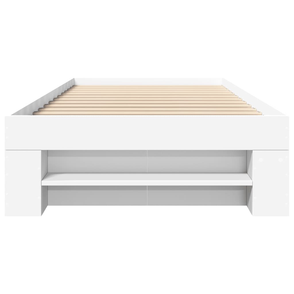 vidaXL Bed Frame without Mattress White 90x190 cm Single Engineered Wood