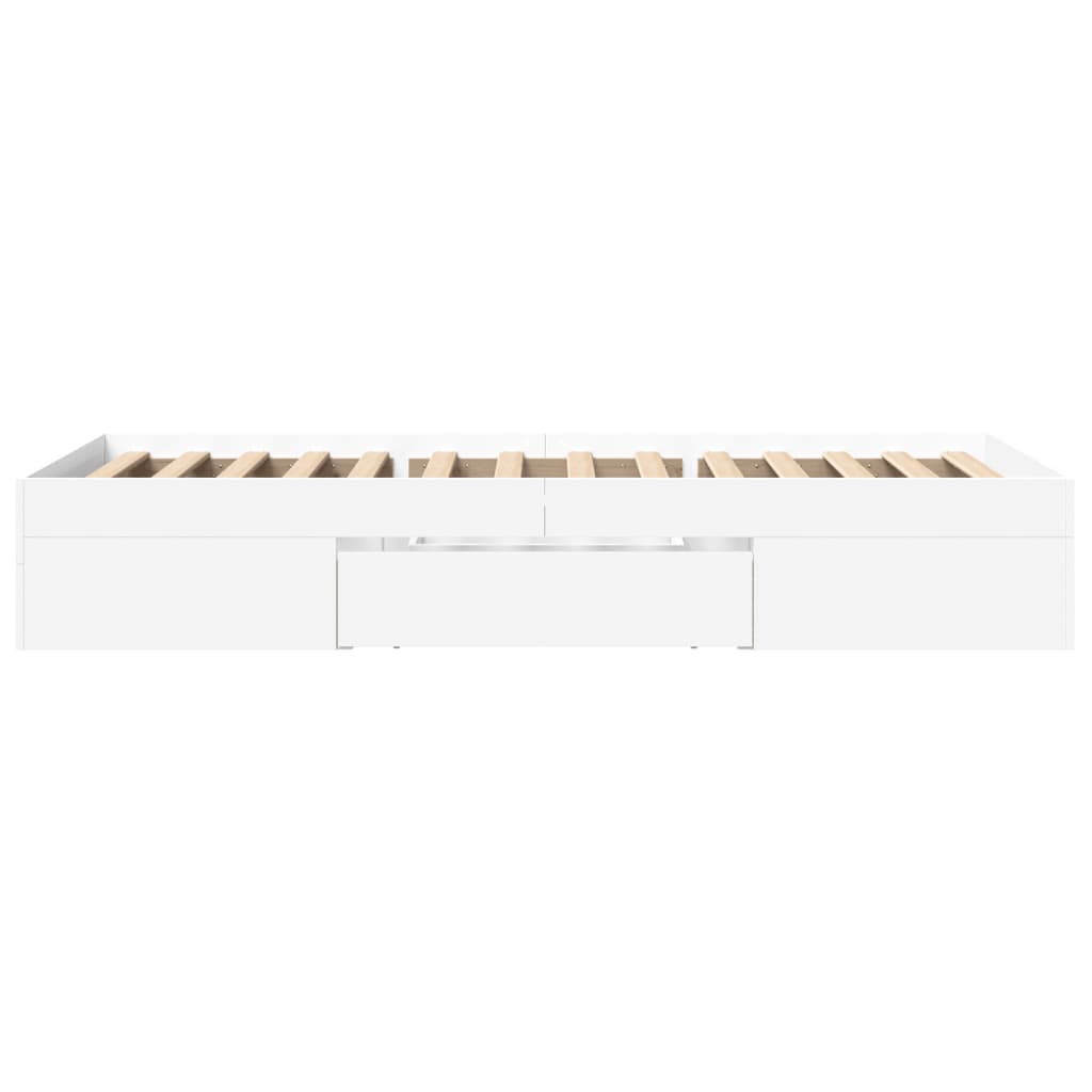 vidaXL Bed Frame without Mattress White 90x190 cm Single Engineered Wood