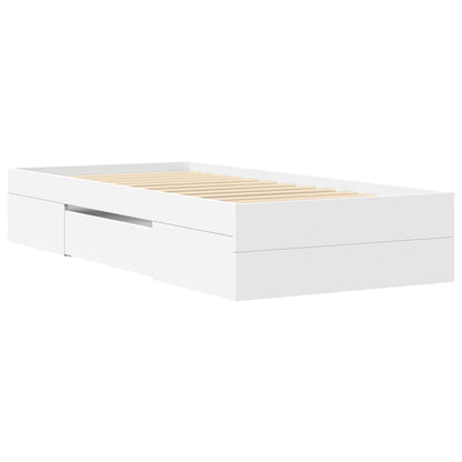 vidaXL Bed Frame without Mattress White 90x190 cm Single Engineered Wood