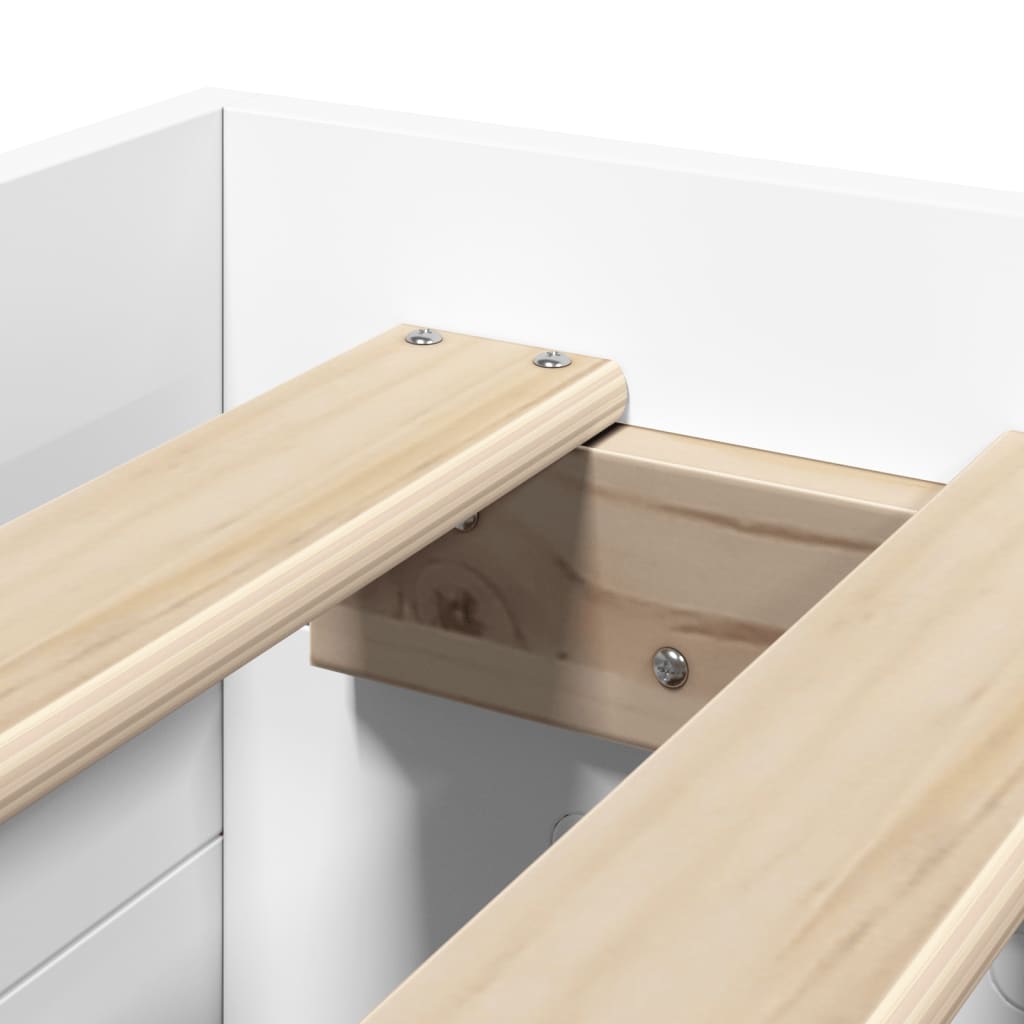 vidaXL Bed Frame without Mattress White 90x190 cm Single Engineered Wood