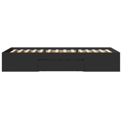 vidaXL Bed Frame without Mattress Black 90x190 cm Single Engineered Wood