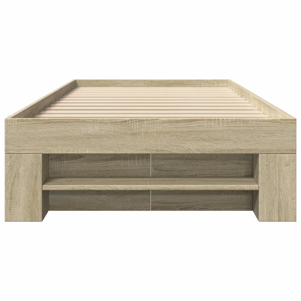 vidaXL Bed Frame without Mattress Sonoma Oak 90x190 cm Single Engineered Wood