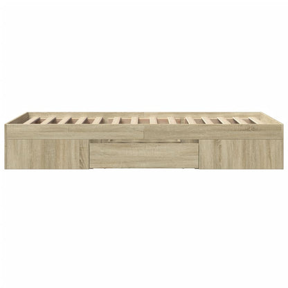 vidaXL Bed Frame without Mattress Sonoma Oak 90x190 cm Single Engineered Wood
