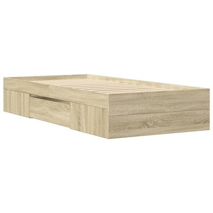 vidaXL Bed Frame without Mattress Sonoma Oak 90x190 cm Single Engineered Wood