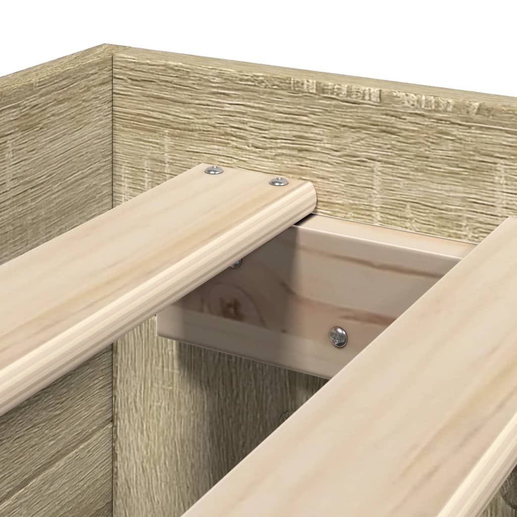 vidaXL Bed Frame without Mattress Sonoma Oak 90x190 cm Single Engineered Wood
