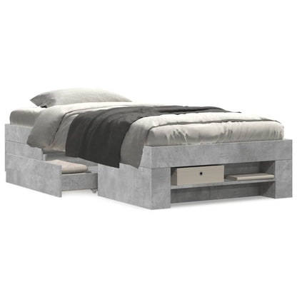 vidaXL Bed Frame without Mattress Concrete Grey 90x190cm Engineered Wood