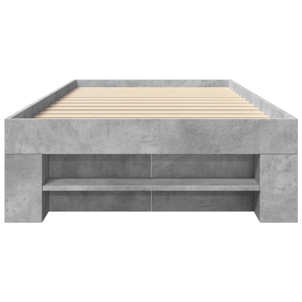 vidaXL Bed Frame without Mattress Concrete Grey 90x190cm Engineered Wood