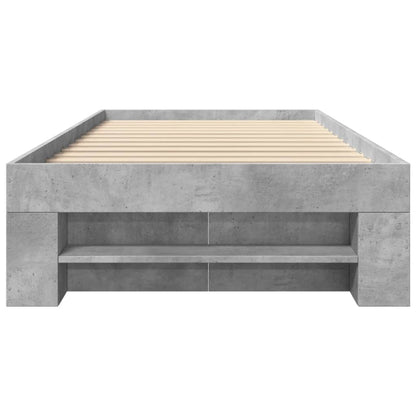 vidaXL Bed Frame without Mattress Concrete Grey 90x190cm Engineered Wood