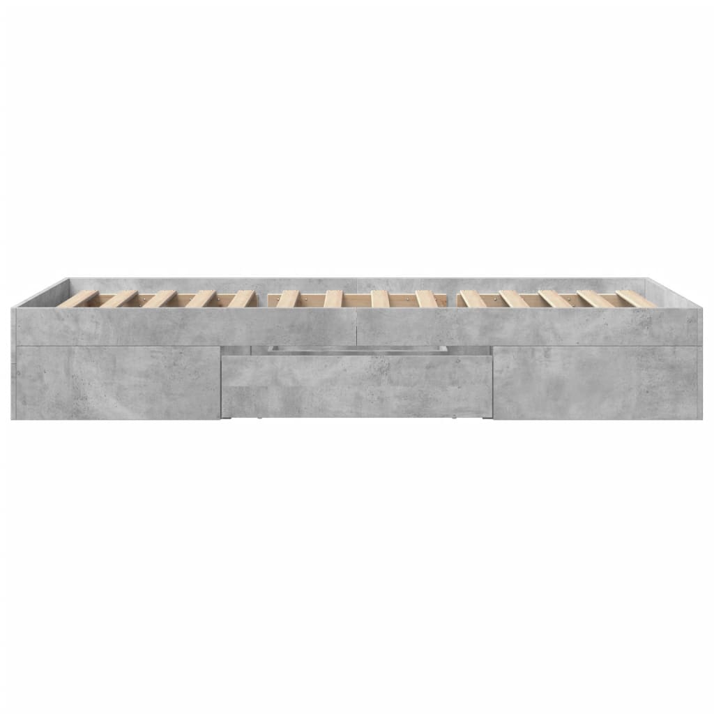 vidaXL Bed Frame without Mattress Concrete Grey 90x190cm Engineered Wood