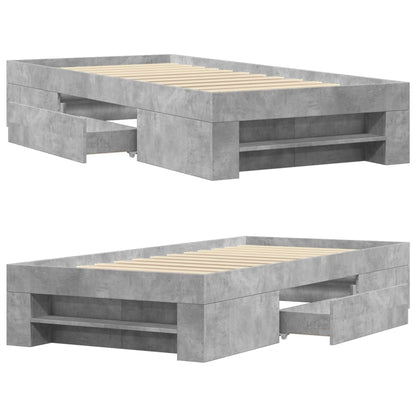 vidaXL Bed Frame without Mattress Concrete Grey 90x190cm Engineered Wood