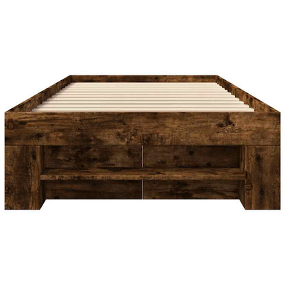 vidaXL Bed Frame without Mattress Smoked Oak 90x190 cm Single Engineered Wood