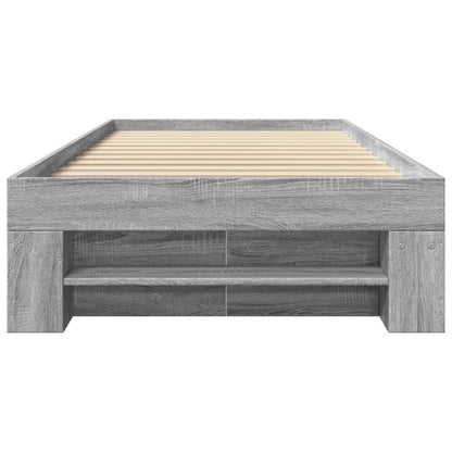 vidaXL Bed Frame without Mattress Grey Sonoma 90x190 cm Single Engineered Wood