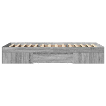 vidaXL Bed Frame without Mattress Grey Sonoma 90x190 cm Single Engineered Wood