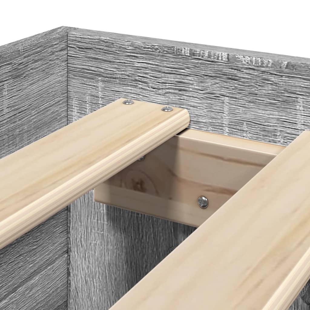 vidaXL Bed Frame without Mattress Grey Sonoma 90x190 cm Single Engineered Wood