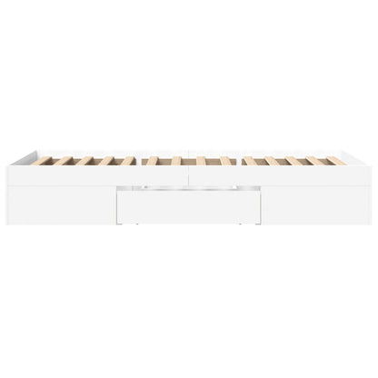 vidaXL Bed Frame without Mattress White 75x190 cm Small Single Engineered Wood