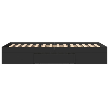 vidaXL Bed Frame without Mattress Black 75x190 cm Small Single Engineered Wood