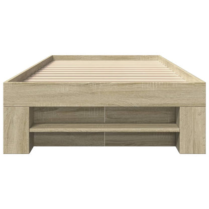 vidaXL Bed Frame without Mattress Sonoma Oak 75x190 cm Small Single Engineered Wood